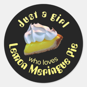 Adesivo Redondo Apenas uma garota que ama tarte de limão merengue