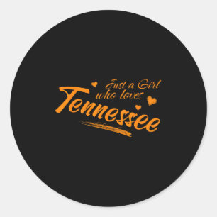 Adesivo Redondo Apenas Uma Garota Que Ama Tennessee, Feminino Fofo