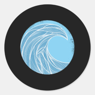 Adesivo Redondo apenas uma linha de ondas coloridas
