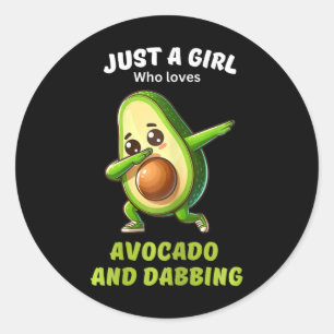 Adesivo Redondo Apenas Uma Menina Que Ama Avocado E Batida