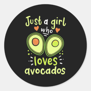Adesivo Redondo Apenas Uma Menina Que Ama Avocados