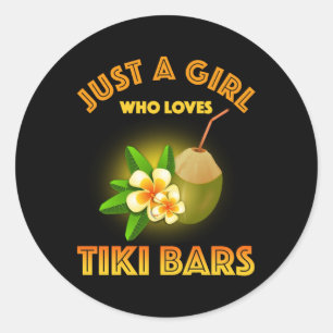 Adesivo Redondo Apenas Uma Menina Que Ama Bares De Tiki