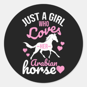 Adesivo Redondo Apenas Uma Menina Que Ama Equestri Engraçado Com C
