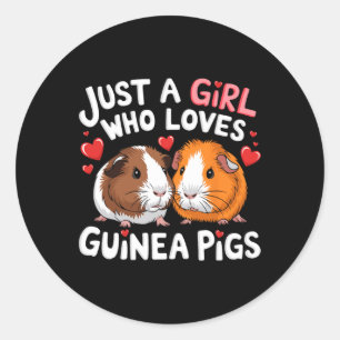 Adesivo Redondo Apenas Uma Menina Que Ama Guiné Suínos Cutes