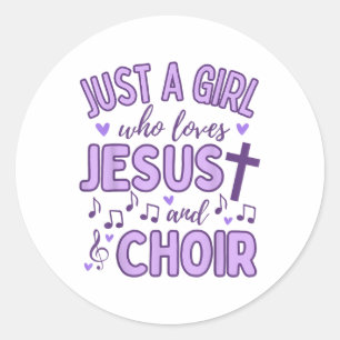Adesivo Redondo Apenas Uma Menina Que Ama Jesus E Coro Christian M