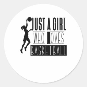 Adesivo Redondo Apenas Uma Menina Que Ama O Basquete 2