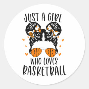 Adesivo Redondo Apenas Uma Menina Que Ama O Basquete 5
