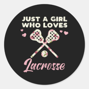 Adesivo Redondo Apenas Uma Menina Que Ama O Jogador De Lacrosse La