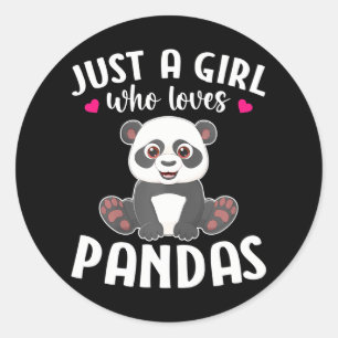 Adesivo Redondo Apenas Uma Menina Que Ama Pandas Cute Panda