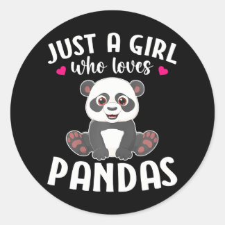 Adesivo Redondo Apenas Uma Menina Que Ama Pandas Cute Panda