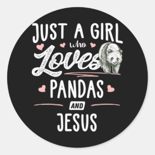 Adesivo Redondo Apenas Uma Menina Que Ama Pandas E Mulheres De Jes