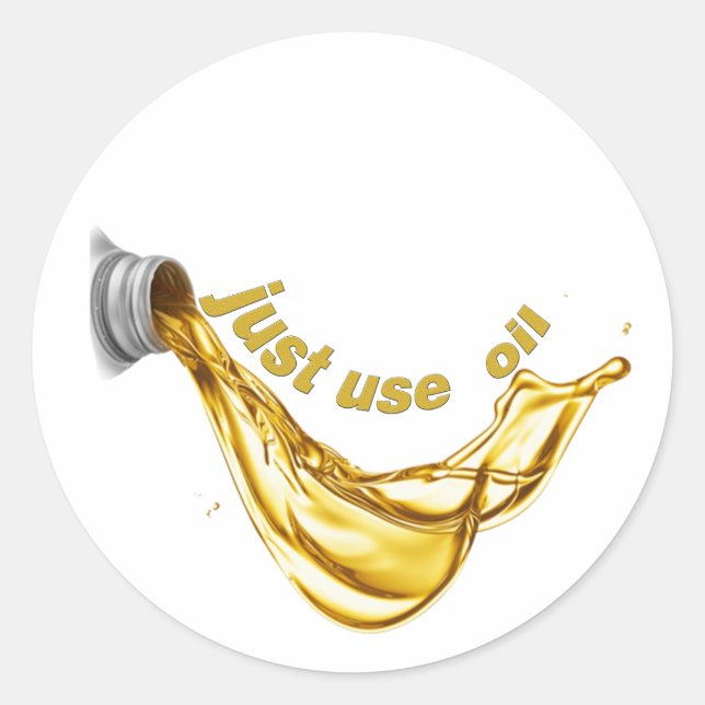 Adesivo Redondo apenas use óleo (Frente)