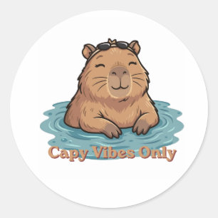 Adesivo Redondo Apenas Vibes de Capivara