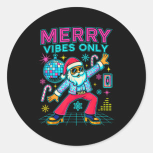 Adesivo Redondo Apenas Vibrações Alegres Papai Noel Natal Disco Re