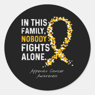 Adesivo Redondo Apêndice Sensibilização Do Cancer Nesta Família Ni