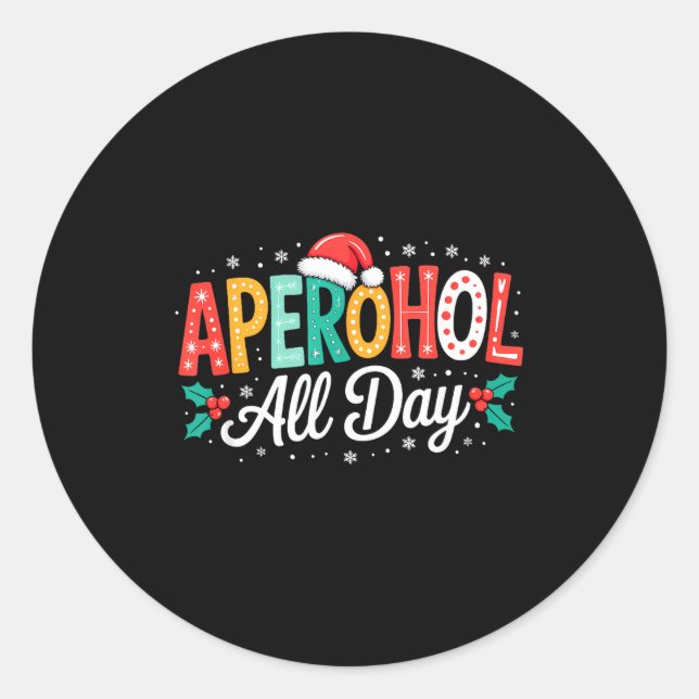 Adesivo Redondo Aperohol All Day - Funny Christmas Spritz  (Frente)