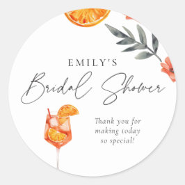 Adesivo Redondo Aperol Spritz Bridal Shower Classic Round Sticker