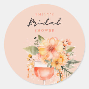 Adesivo Redondo Aperol Spritz Floral Chá de Noiva