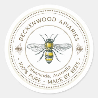 Adesivo Redondo Apiário Amarelo-Abelha-Abelha-Abelha-Amarela
