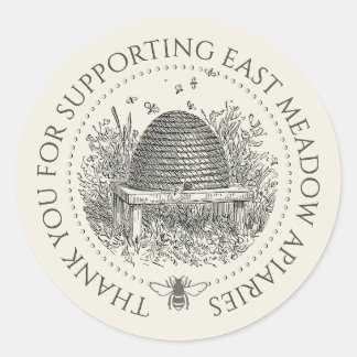 Adesivo Redondo Apiário Personalizado Obrigado Rotular Pista com A