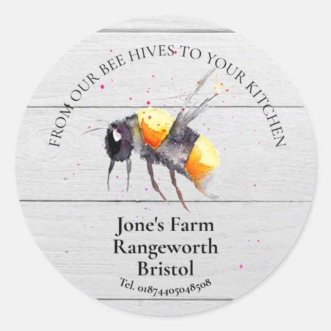 Adesivo Redondo apicultor marketing produz mel (Frente)