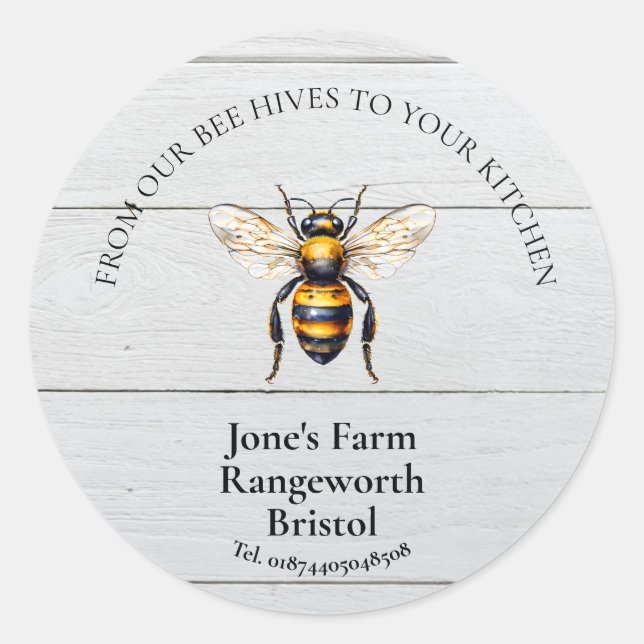 Adesivo Redondo apicultor marketing produz mel (Frente)