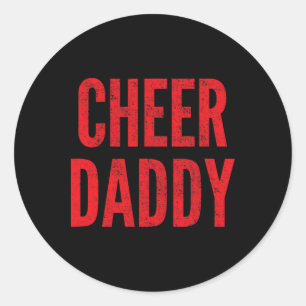Adesivo Redondo Aplaudir Papai Cheerleading Pai Vermelho Pais Comb