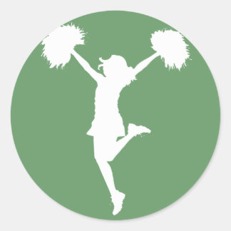 Adesivo Redondo Aplausos de cheerleader com plano de fundo persona