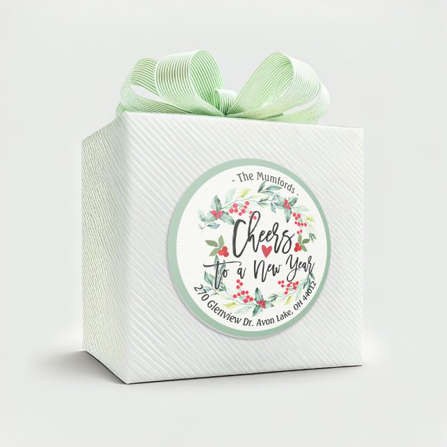 Adesivo Redondo Aplausos para o Ano Novo Feliz Natal (Criador carregado)