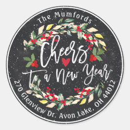 Adesivo Redondo Aplausos para o Ano Novo Feliz Natal