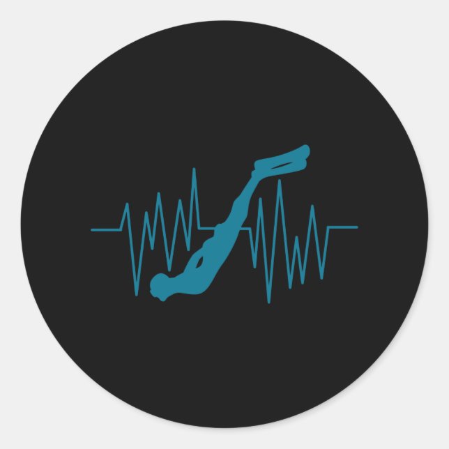 Adesivo Redondo Apneia de Mergulho Livre de Pulsação de Batimentos (Frente)