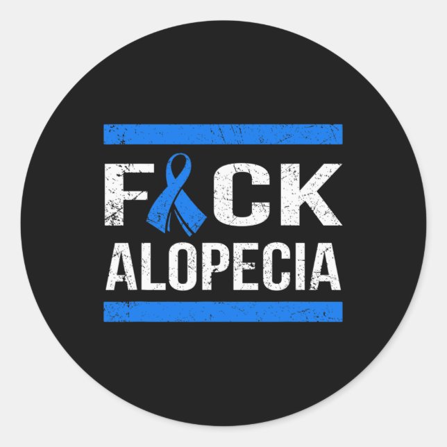 Adesivo Redondo Apoiar a conscientização da Alopecia (Frente)