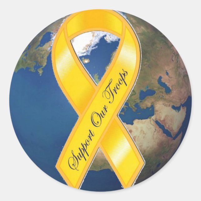 Adesivo Redondo Apoiar as nossas tropas (Frente)