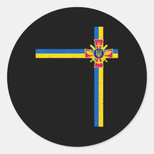 Adesivo Redondo Apoiar o Presidente da Ucrânia Zelensky Dizendo Uc