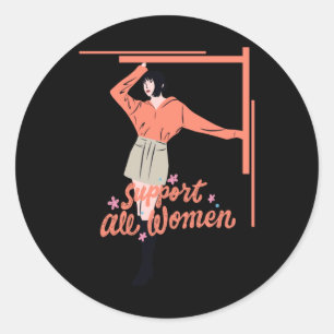 Adesivo Redondo Apoiar Todas as Mulheres 2
