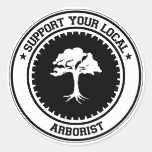 Adesivo Redondo Apoie seu Arborist local