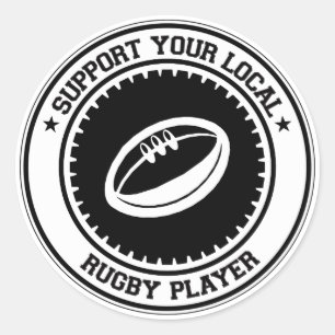 Adesivo Redondo Apoie seu jogador local do rugby