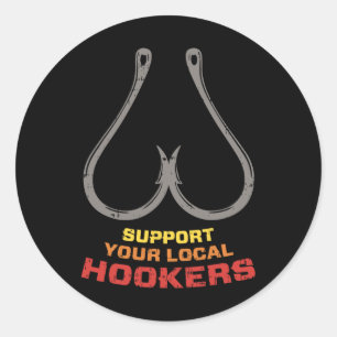 Adesivo Redondo Apoie Seu Pai De Pesca Engraçado Local S