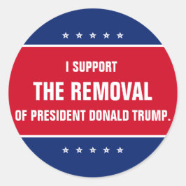Adesivo Redondo Apoio a Remoção do Presidente Donald Trump