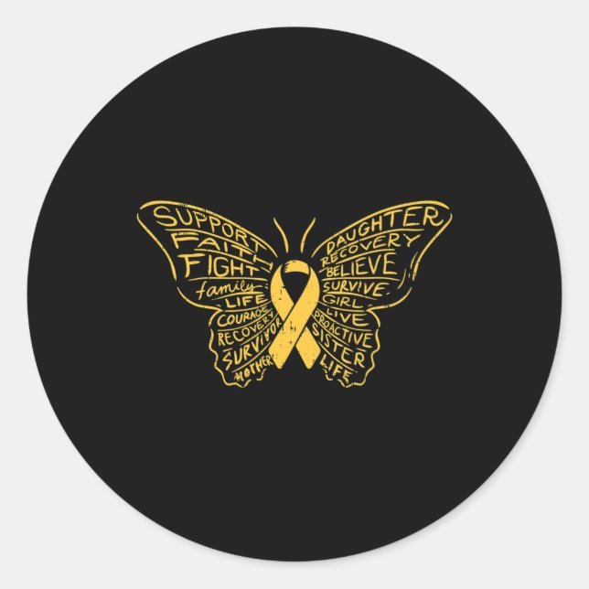 Adesivo Redondo Apoio à Sensibilização da Borboleta da Fita de Can (Frente)