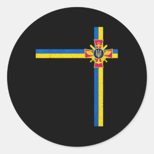 Adesivo Redondo Apoio ao Presidente da Ucrânia, Zelensky, dizendo
