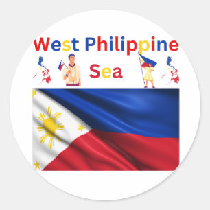 Adesivo Redondo Apoio as Filipinas no Mar das Filipinas Ocidental