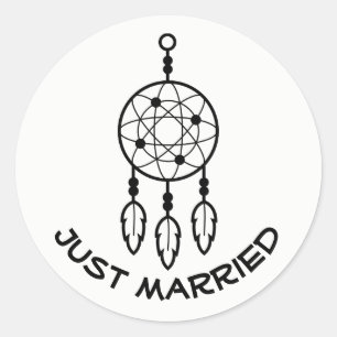 Adesivo Redondo Apoio de Casamento Sonhador Boho Dream Catcher Pre