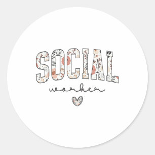 Adesivo Redondo Apoio Social a Advogado Floral de Trabalho Justo