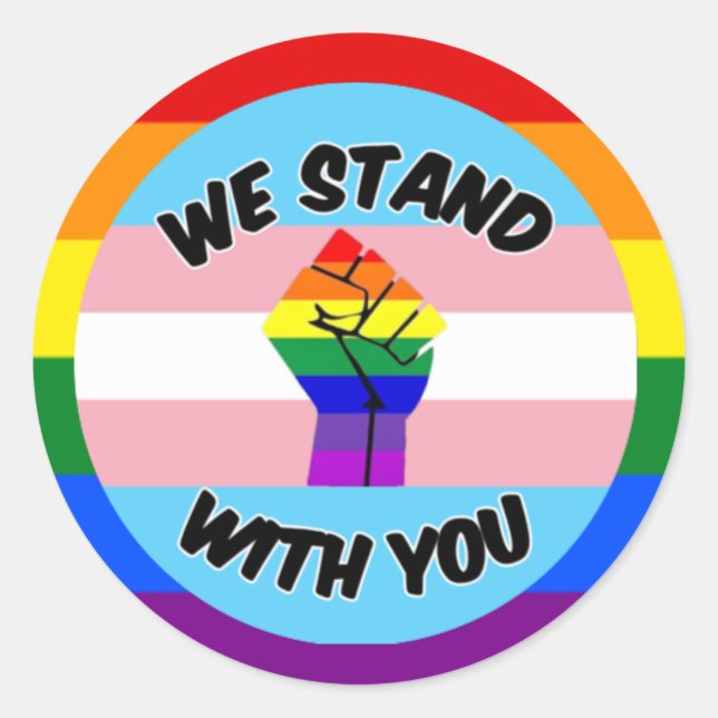 Adesivo Redondo Apoio transgênero (Frente)