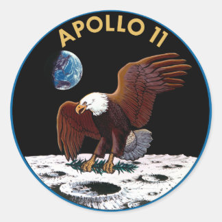 Adesivo Redondo Apollo 11 insígnia