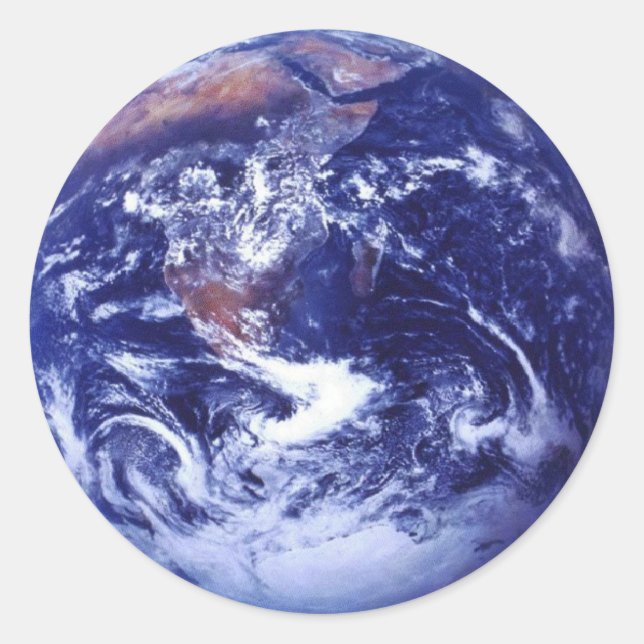 Adesivo Redondo Apollo 17 vista da Terra no espaço (Frente)