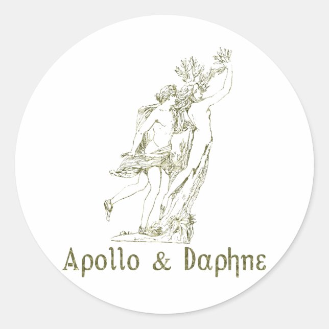 Adesivo Redondo Apollo e Daphne (Frente)