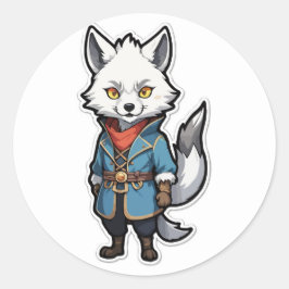 Adesivo Redondo Apontador do Guerreiro do Lobo do Animo Aventurado