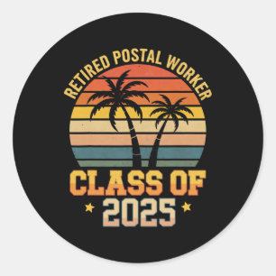 Adesivo Redondo Aposentado Trabalhador Postal Vintage Turma De 202